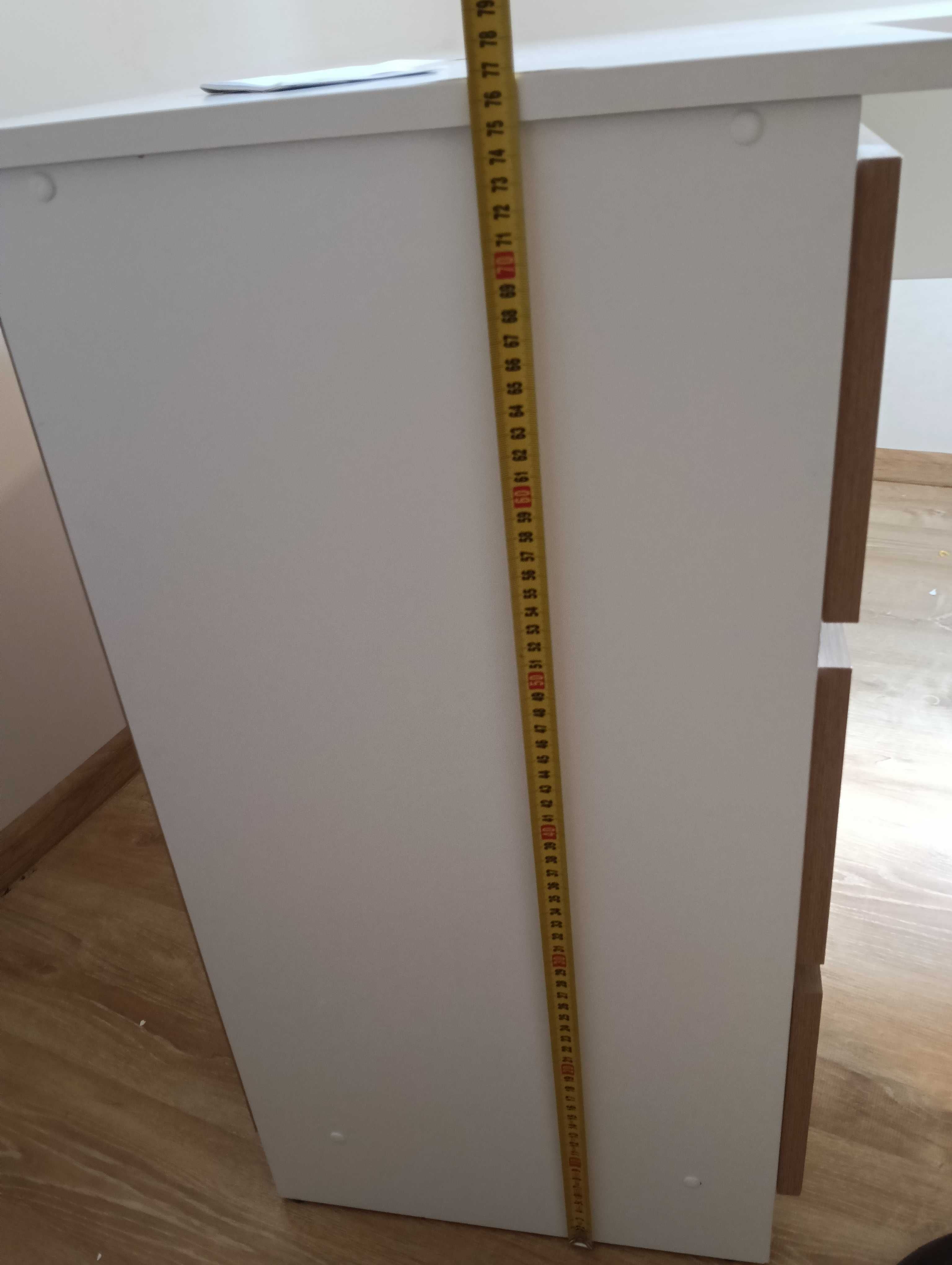 Biurko narożne z szufladami białe