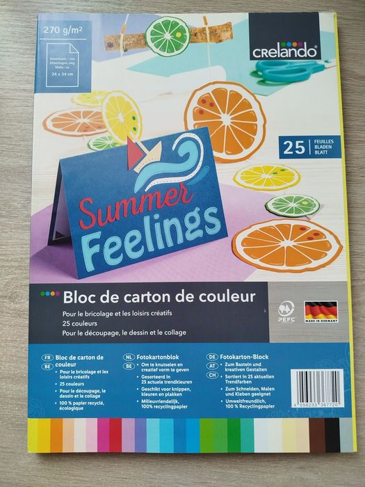 Crelando karton do prac plastycznych kreatywnych 25 kolorów