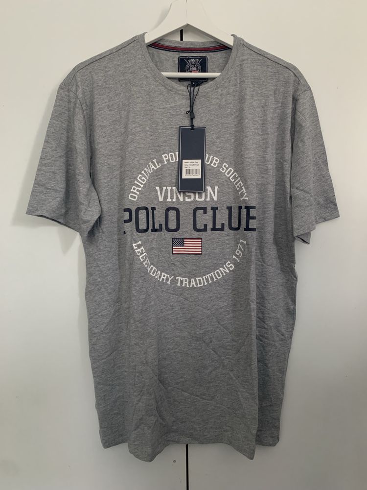 Koszulka t shirt szara Vinson Polo Club męska L NOWA