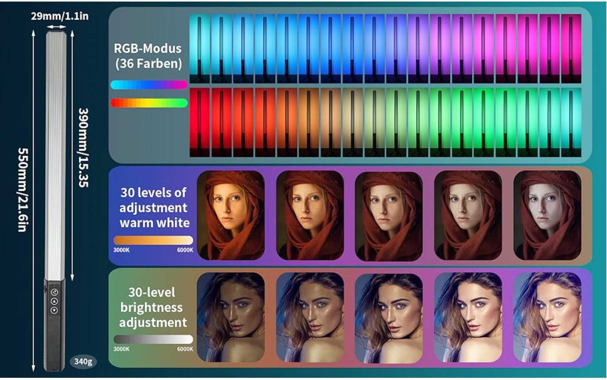 Varinha de luz LED portátil