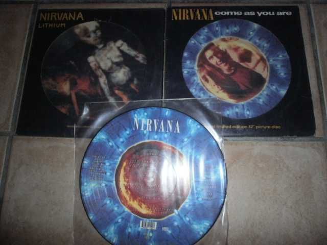 3 lps vinil- nirvana lithium e come as you are picture discs