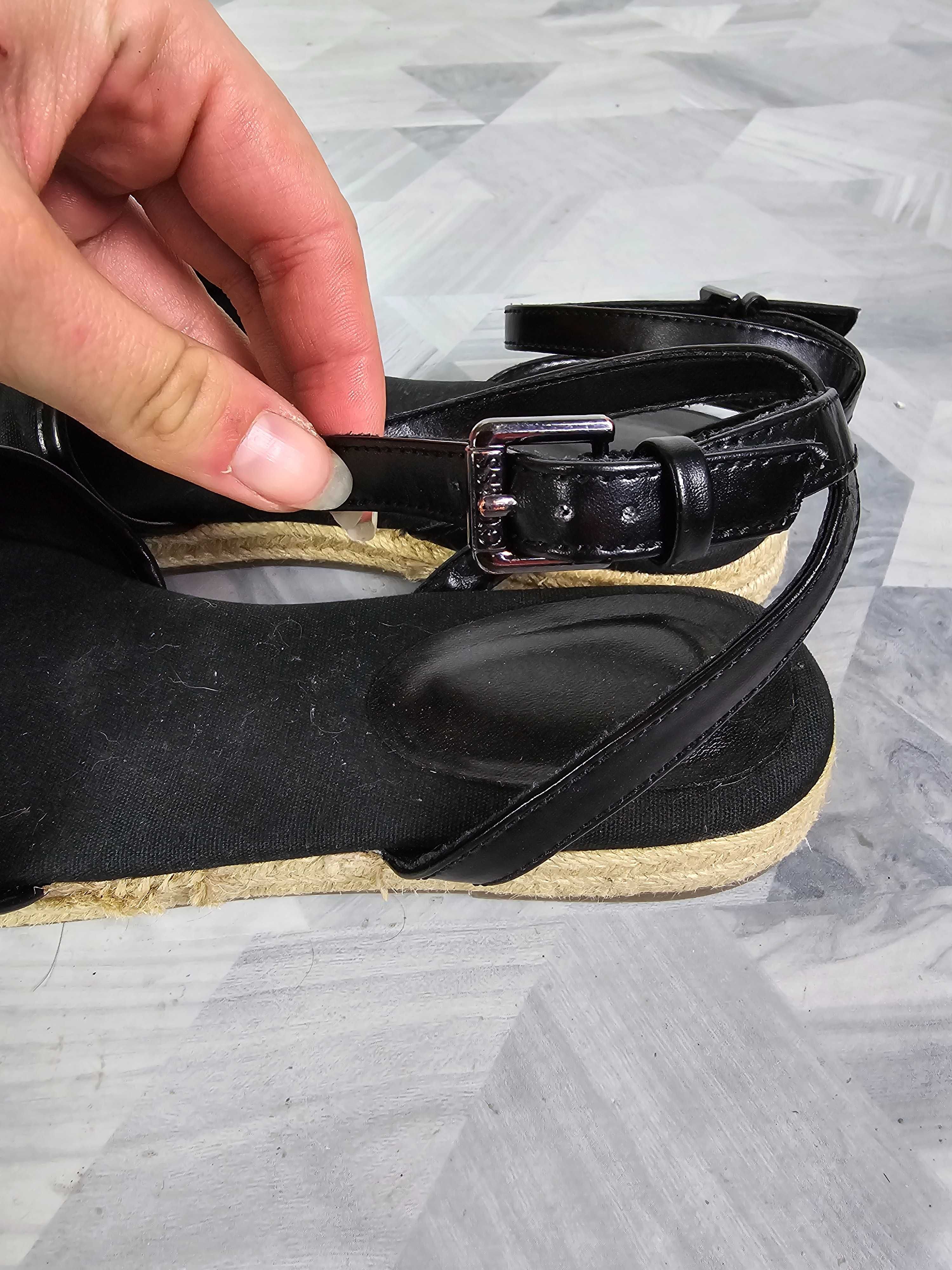 Damskie espadryle z paskiem czarne klapki letnie guess rozmiar 40