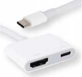 Adapter HUB USB-C na HDMI + USB-C 4K do laptopa smartfona komputera l