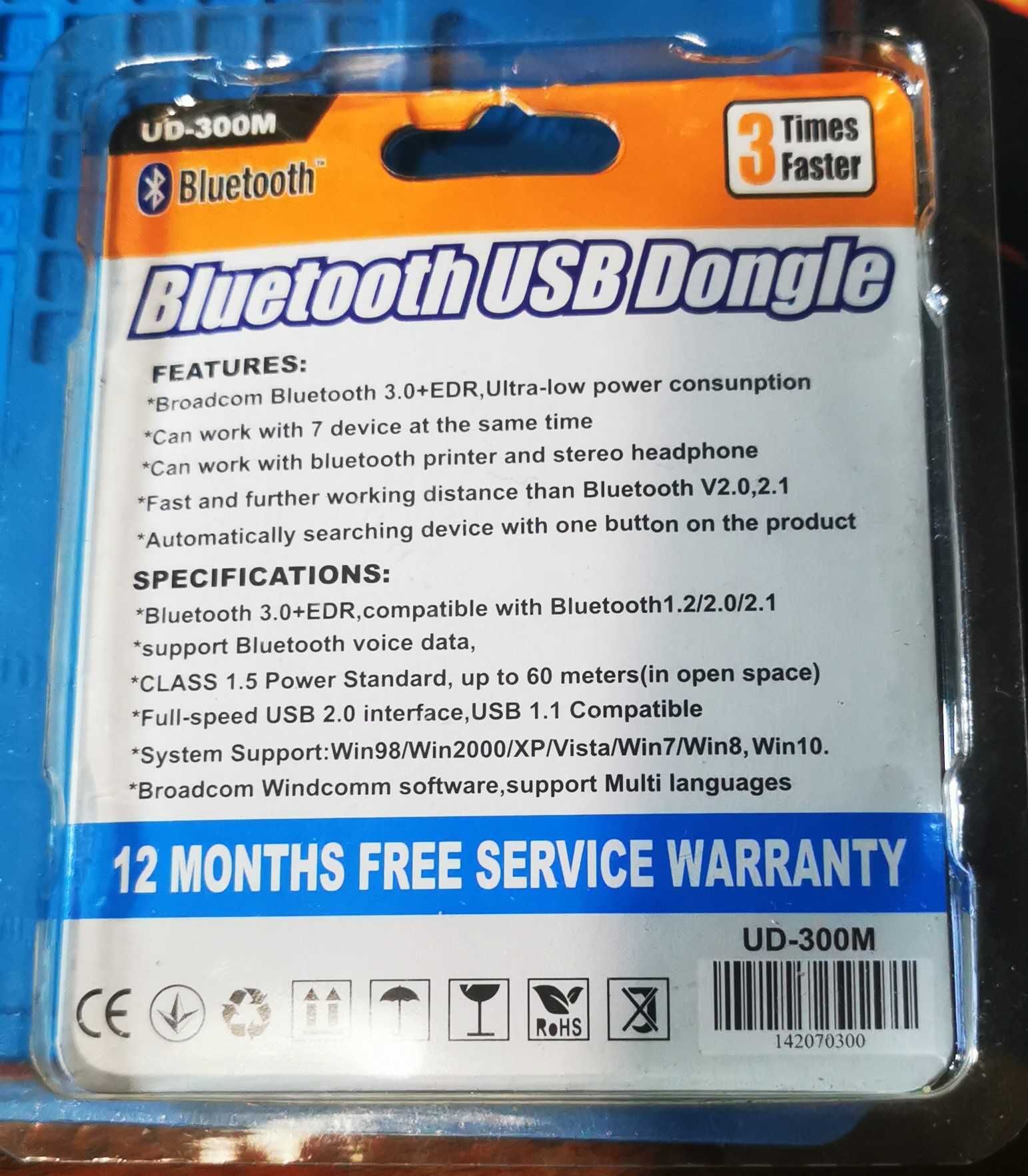 Bluetooth USB Mini Dongle + EDR PC Windows 10