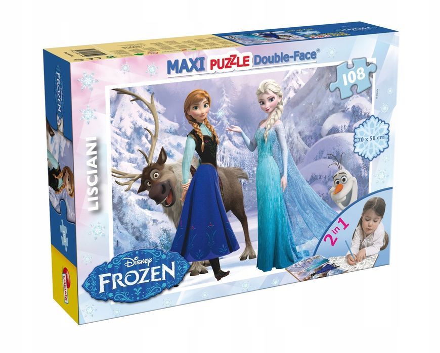 Puzzle Frozen maxi 108 el. dwustronne 70x50cm