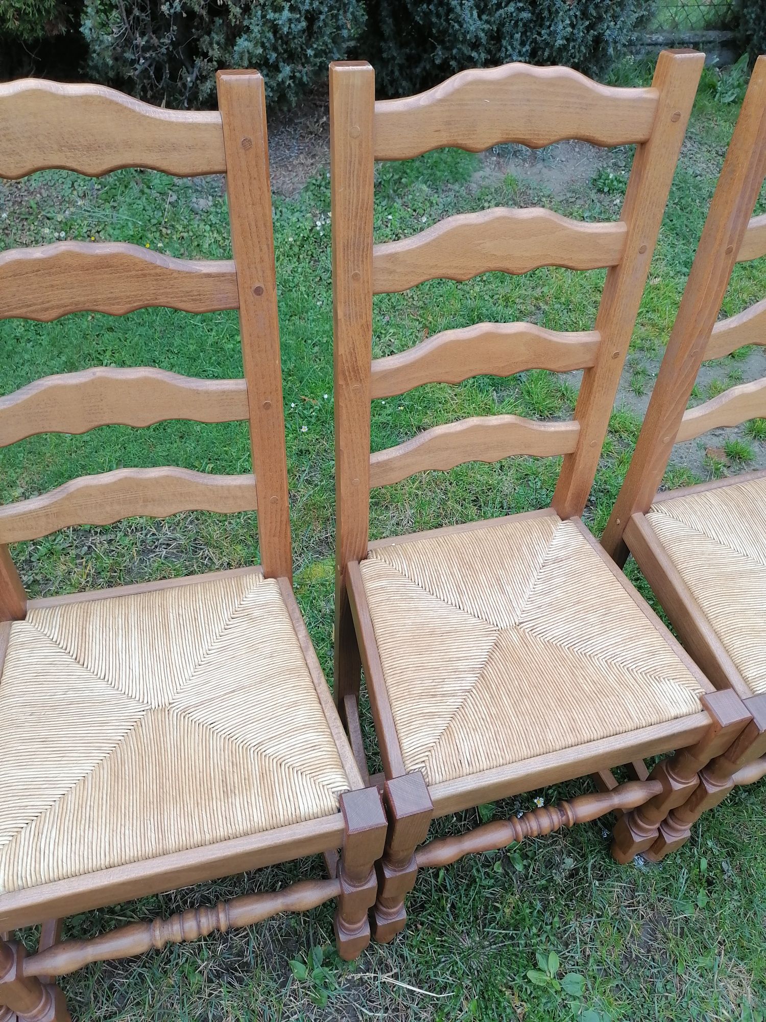 Krzesła rattanowe siedzisko 6 sztuk