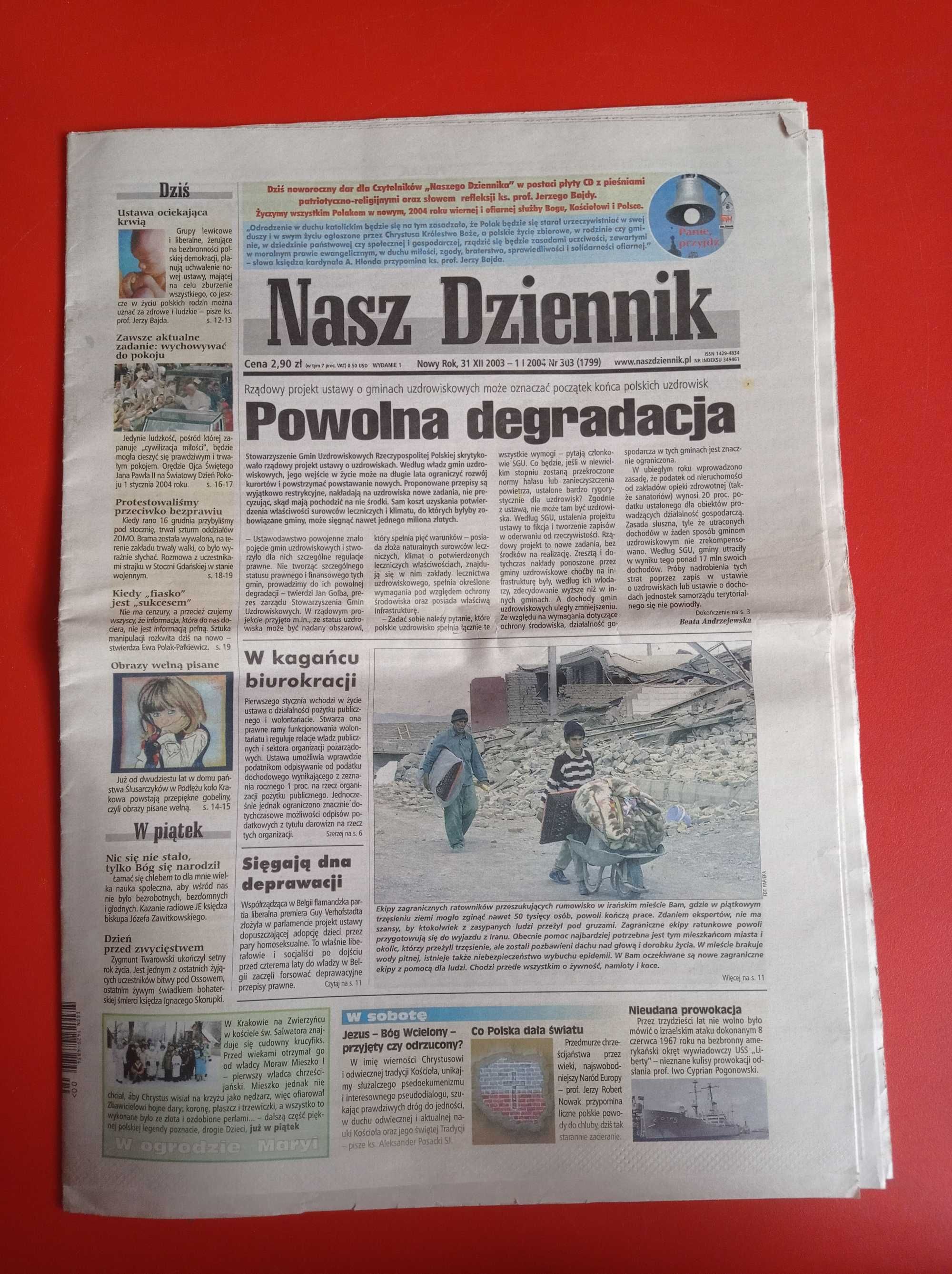 Nasz Dziennik, nr 303/2003, 31 grudnia 2003 - 1 stycznia 2004