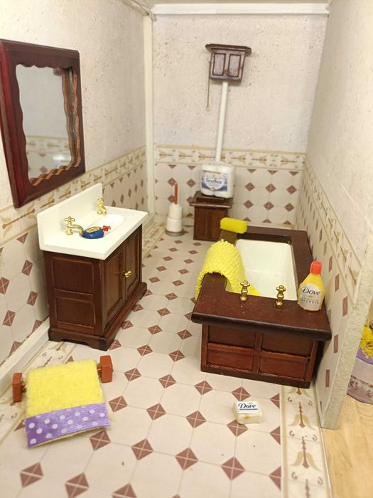 Casa de bonecas completa com luz