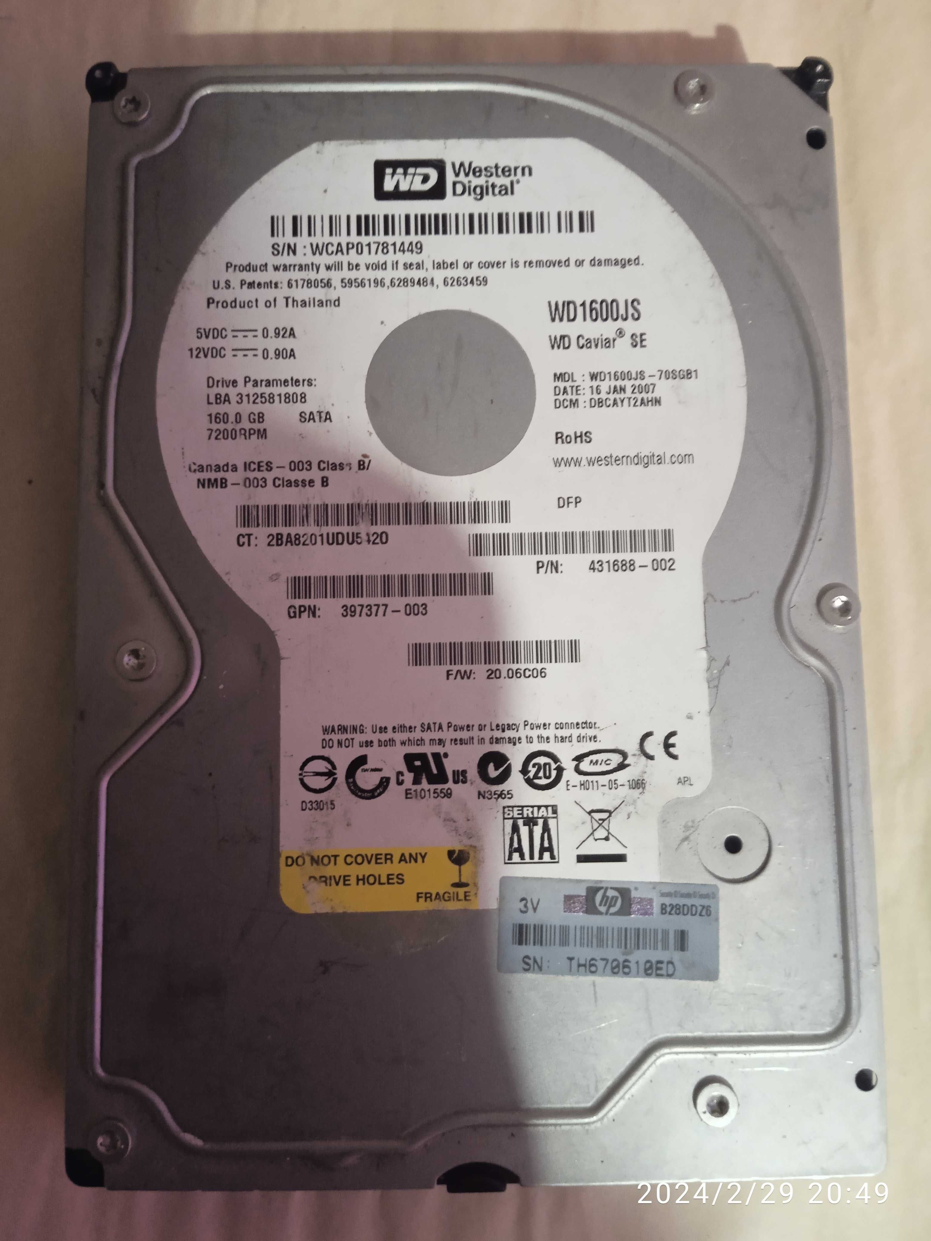 HDD Western Digital 160Gb