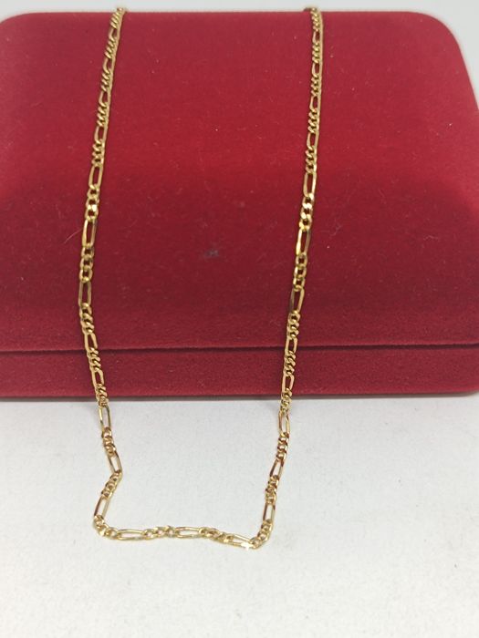 Złoty łańcuszek Figaro długość 55cm, złoto 585