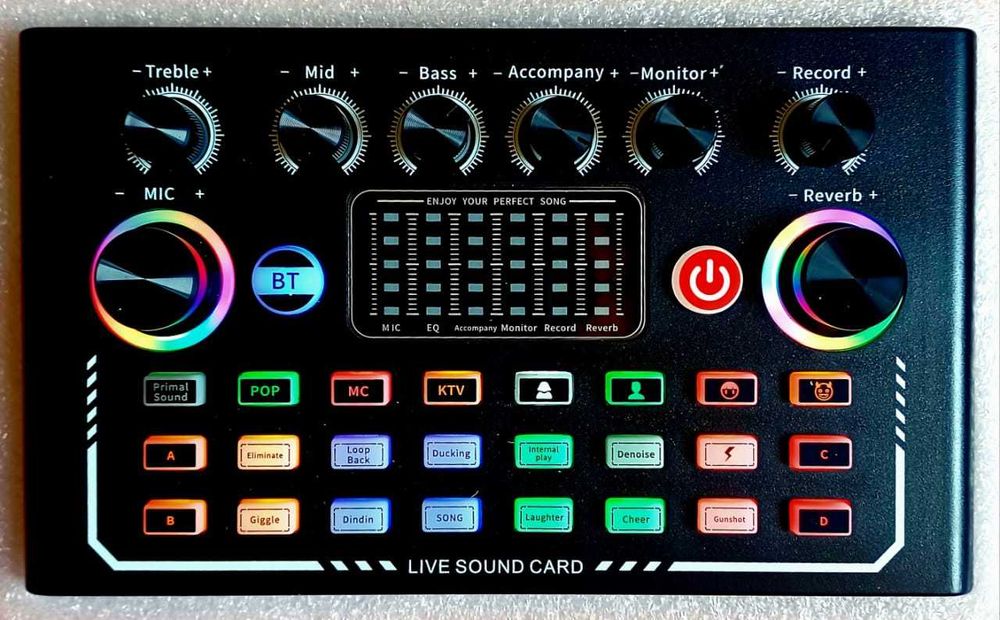 TF009 Pro Bluetooth/USB аудиомикшер с RGB