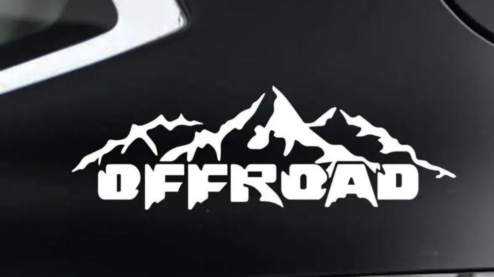 OFFROAD GÓRY - 14cm x 4.5cm - naklejka na auto motor quad laptop scian