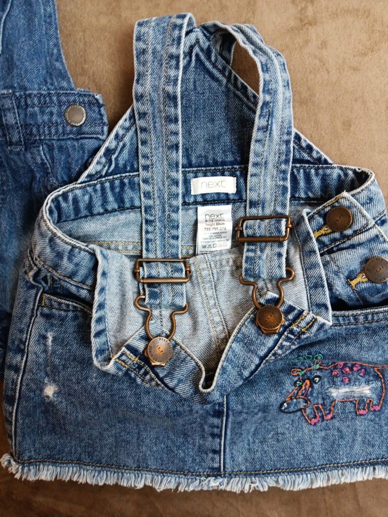 Набір сарафанчик комбінезон джинсовий для дівчинки 9-12 місяців