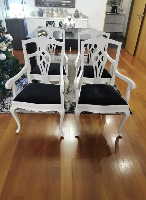 4 cadeirões Queen Anne