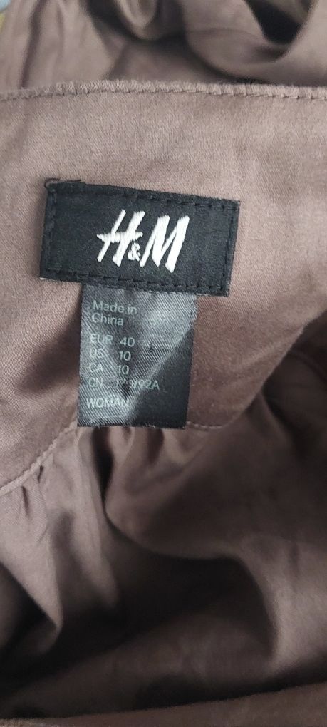 Sukienka rozpinana brazowa z paskiem S  M H&M