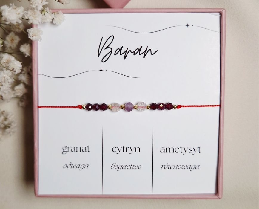Bransoletka znak zodiaku baran, waga, lew, skorpion,  rak, ryby srebro