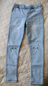Sinsay legginsy jeansowe z kotkami rozm.140
