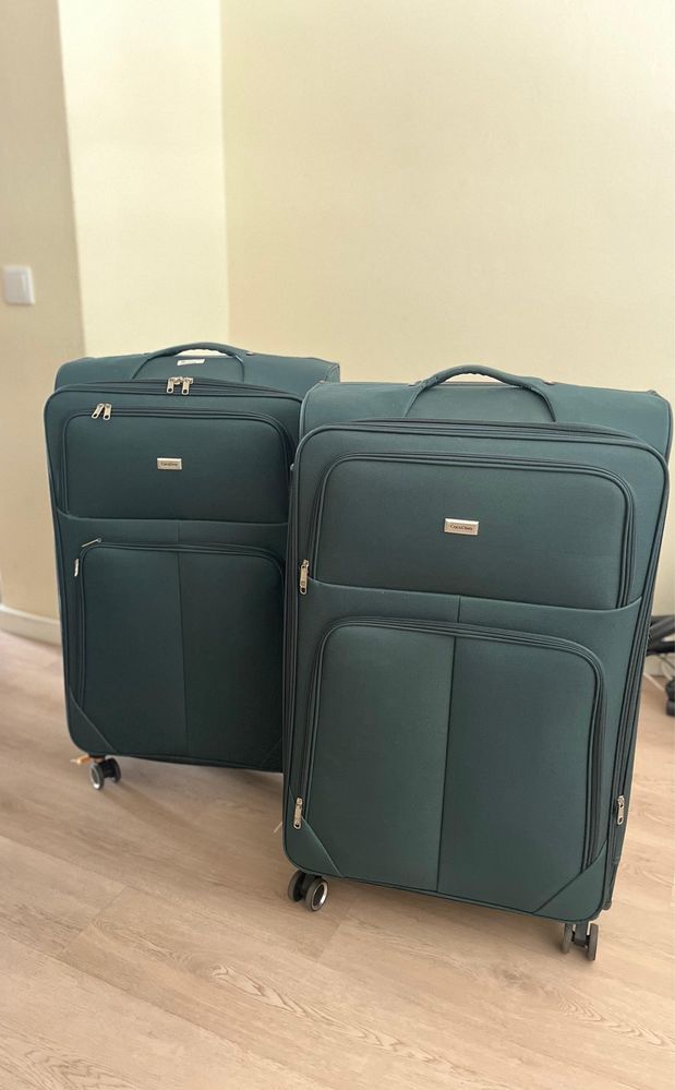 Kit malas 2 de 32kg e 3 malas de Mão Azuis