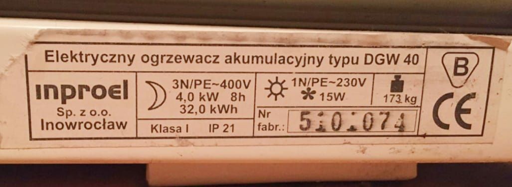 Piec akumulacyjny Improel DGW40 z termostatem