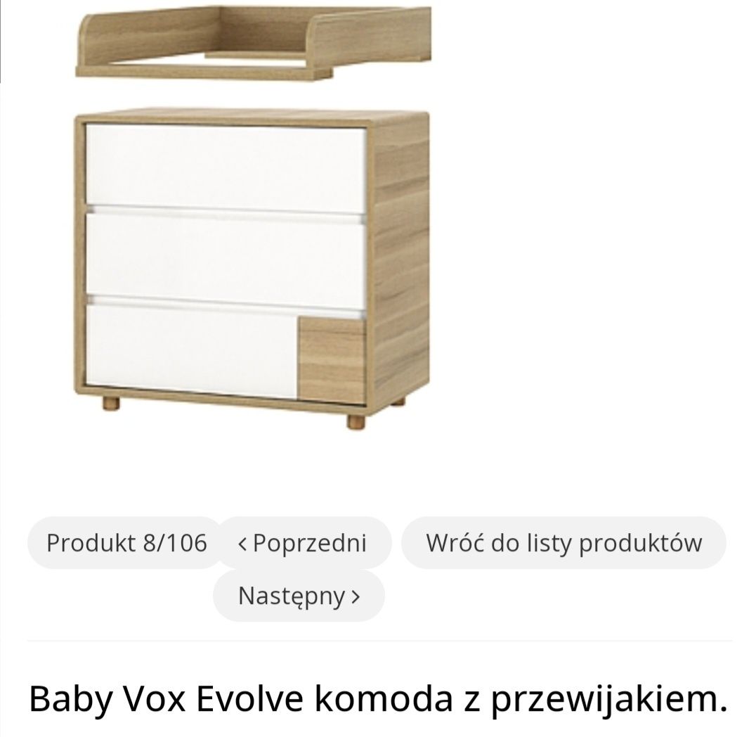 Łóżeczko szafa komoda z przewijakiem Vox Evolve Baby