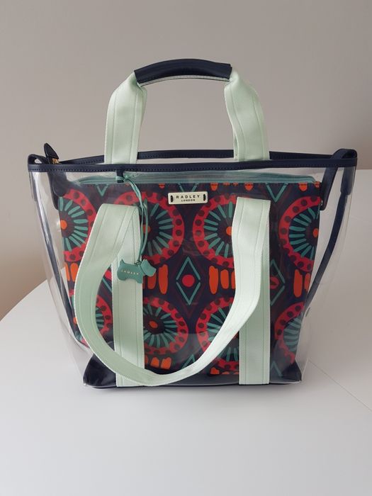 Nowa podwójna plastikowa torba plażowa Radley London