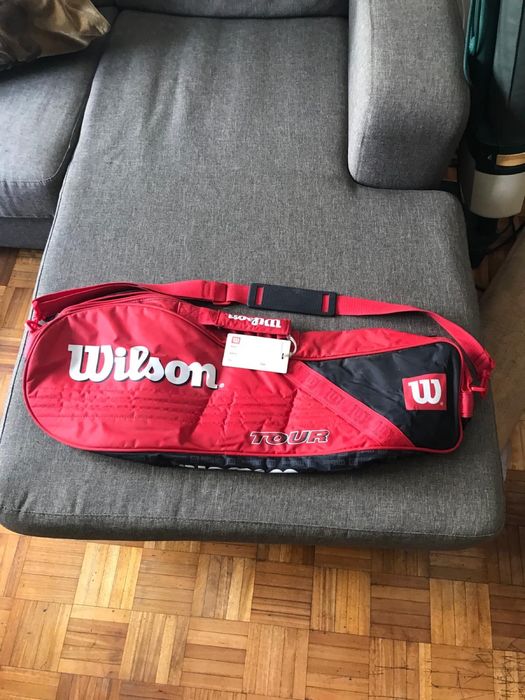 Saco de squash marca wilson leva tres raquetis