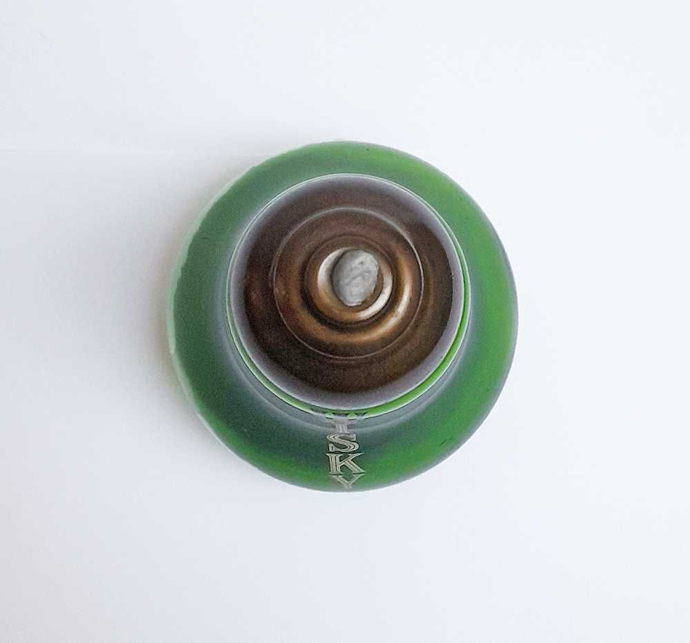 Antiga Garrafa Lâmpada Vidro Verde Whisky Vintage