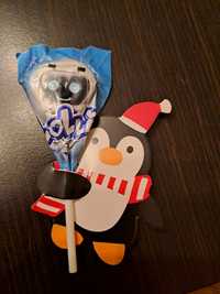 Papierowy Pingwin na lizaka Święta  , Mikołajki