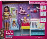 Барби  скиппер с кроваткой и двумя  малышами