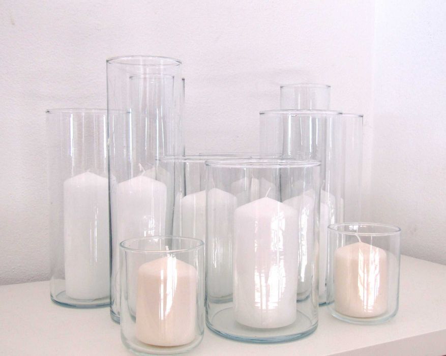 Conjunto de 11 suportes de vidro para velas - velas incluídas