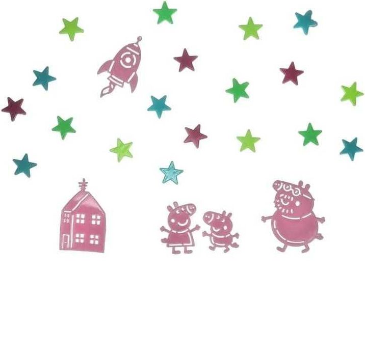 Naklejki PEPPA PIG Świecące W Ciemności Decal Glow In The Dark Nowe