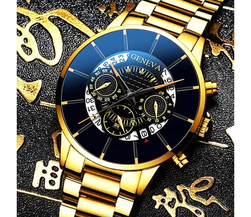 2020 Fashion ZEGAREK nareczny z datownikiem Quartz Classic GOLD