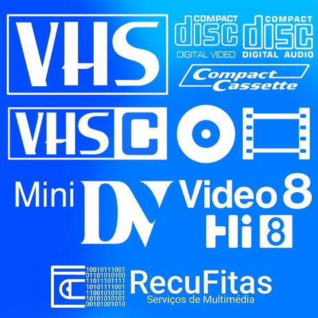 Serviço de Conversão VHS/VHSC/MiniDV/Video8/Hi8/DVD/CD p/ Sup. Digital