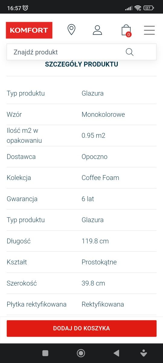 Płytki ścienne  120x40 Coffee Foam Ps40 White Opoczno