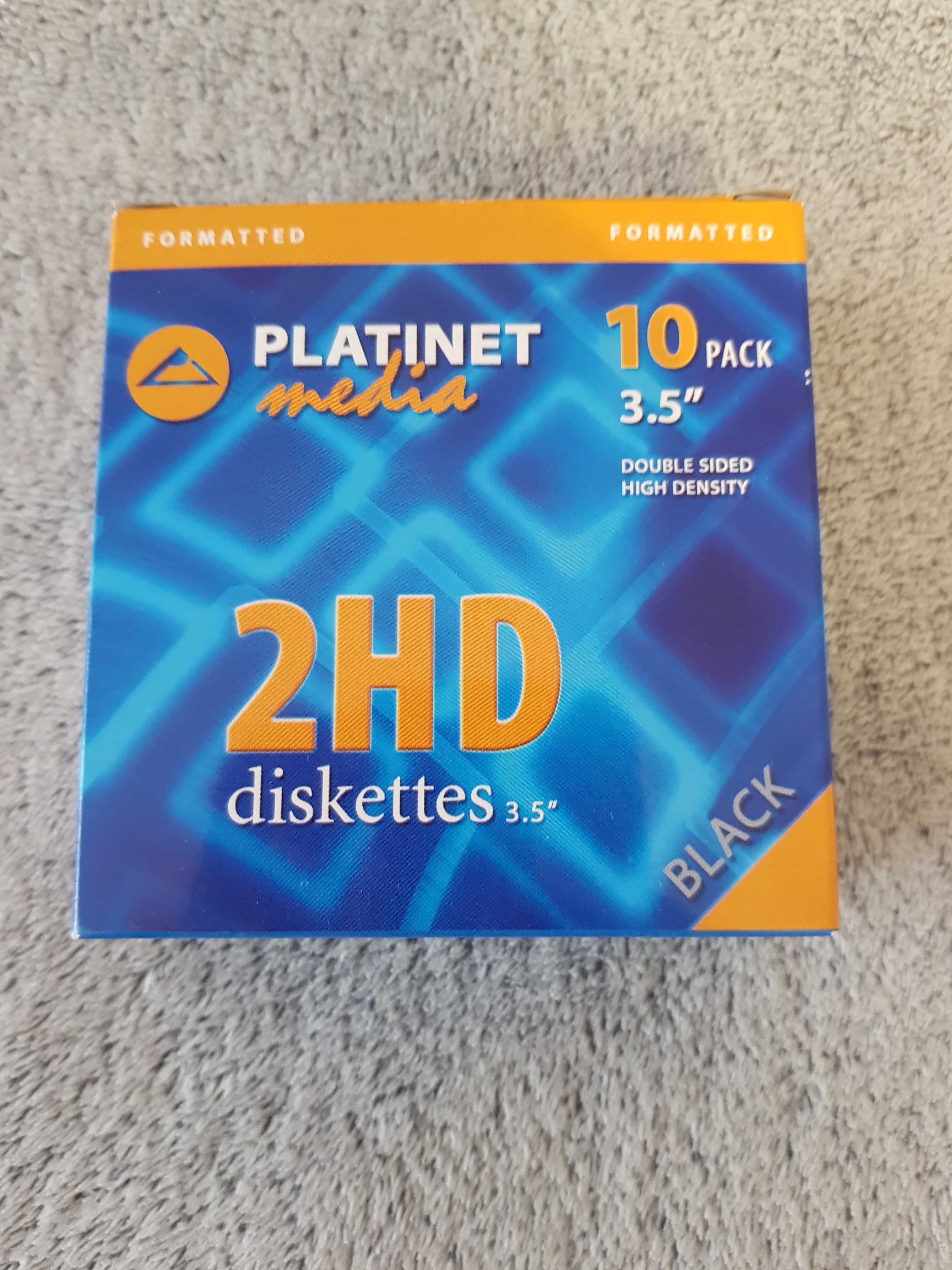 Dyskietki/ 2HD diskettes 3.5" black 10 pack Platinet media NOWE