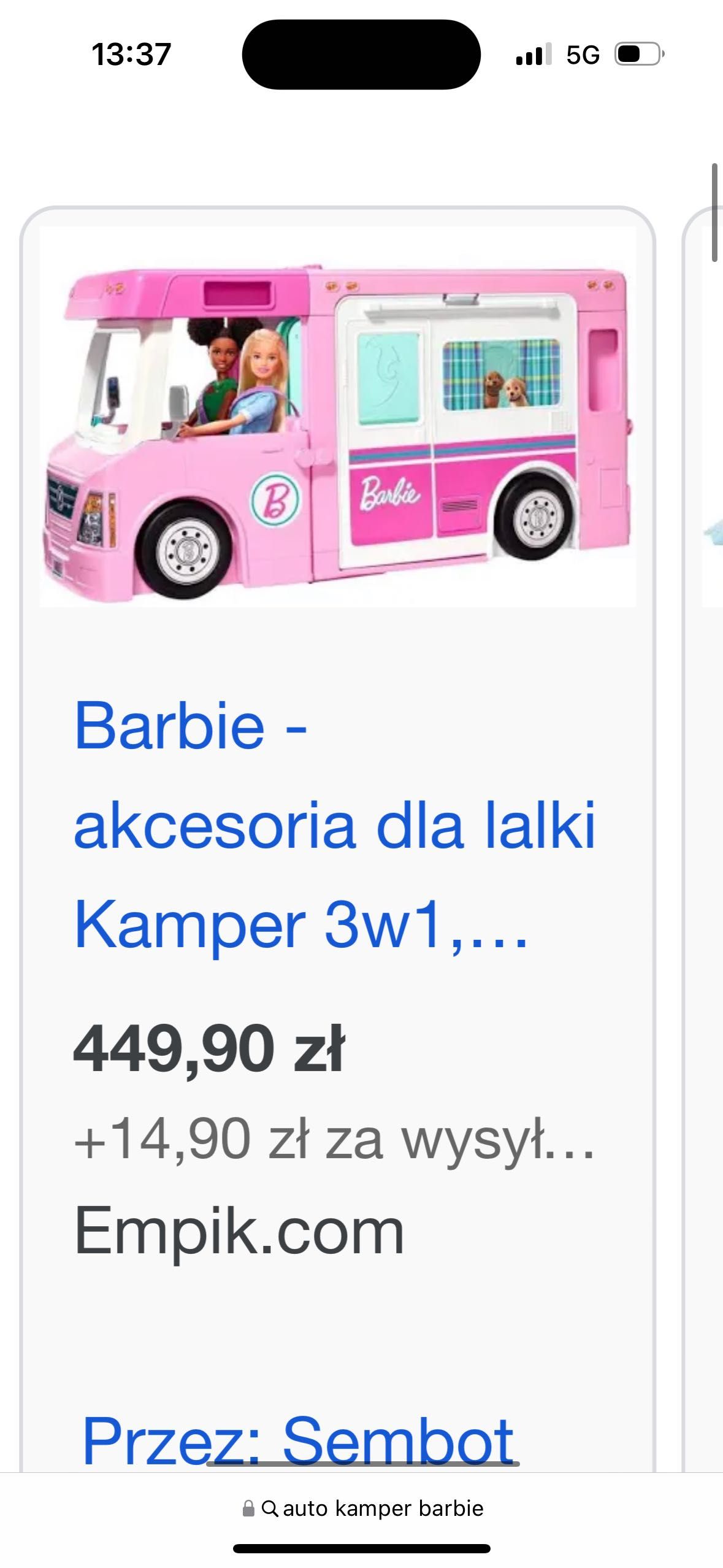 Zabawka kamper barbie