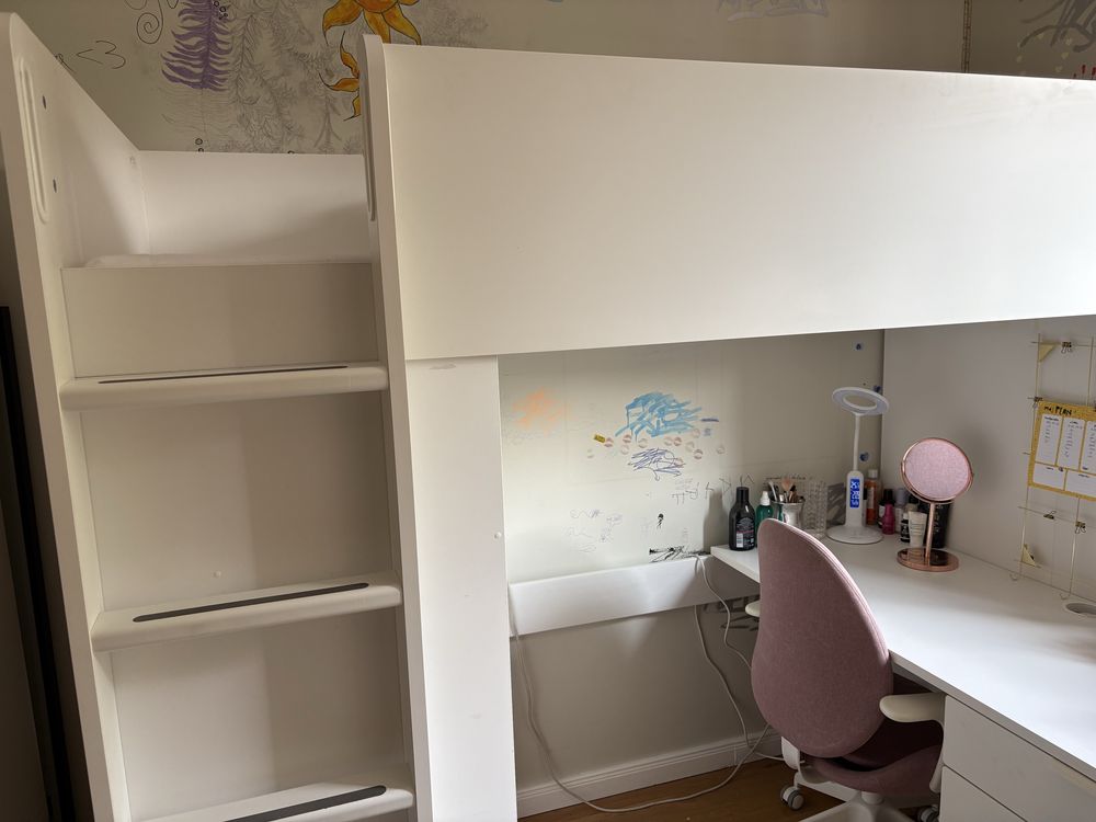Łóżko piętrowe z biurkiem Ikea
