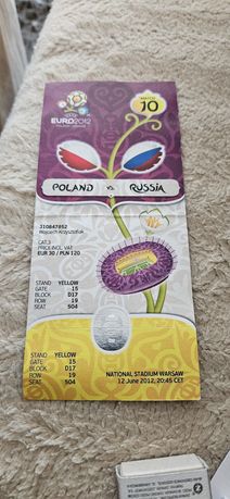 Bilet na mecz Polska Rosja 2012, kolekcjonerski