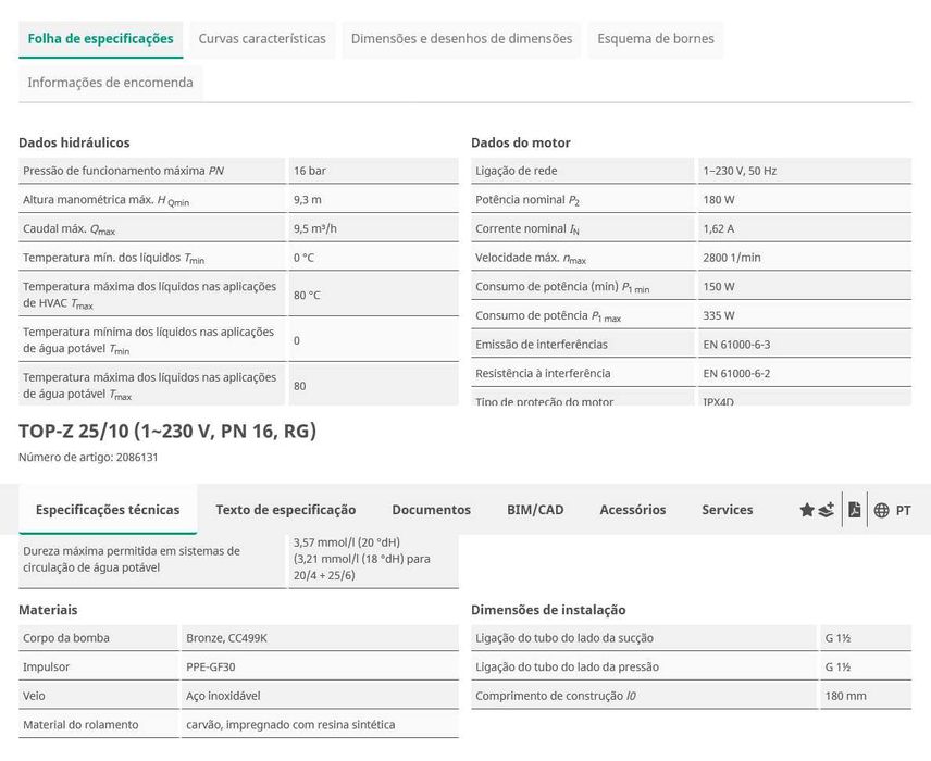 Bomba de Circulação WILO Top-Z25/10