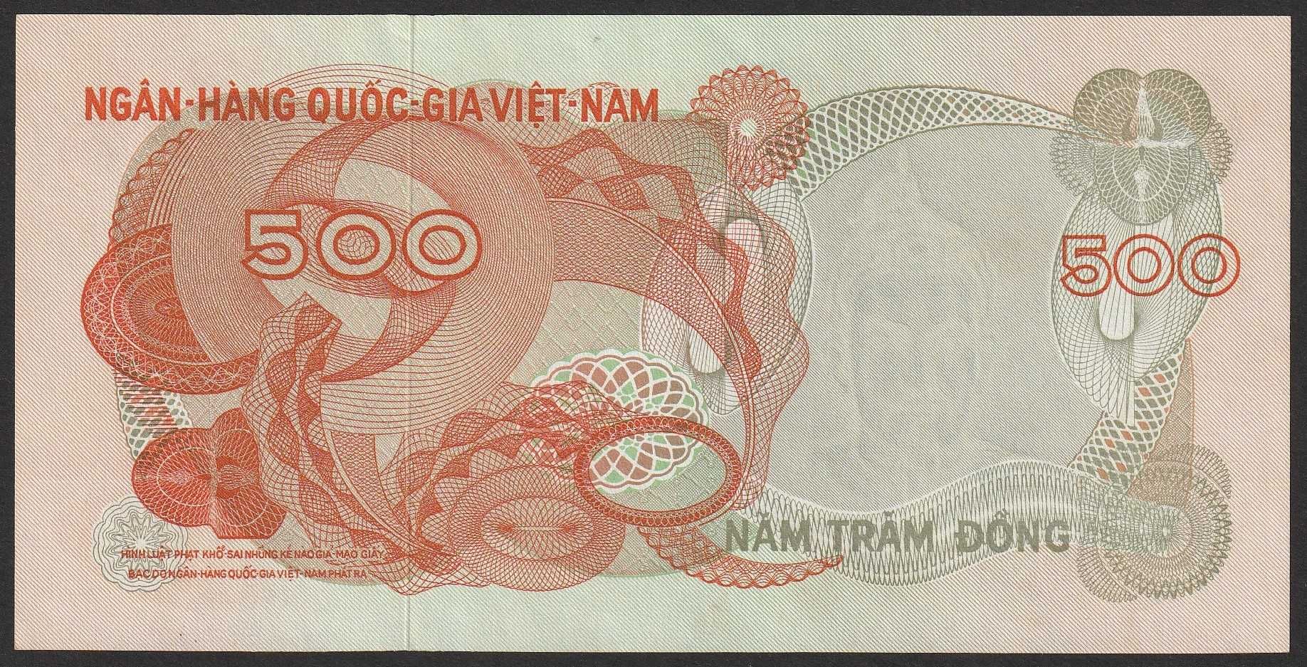 Wietnam Południowy 500 dong 1970 - stan bankowy UNC