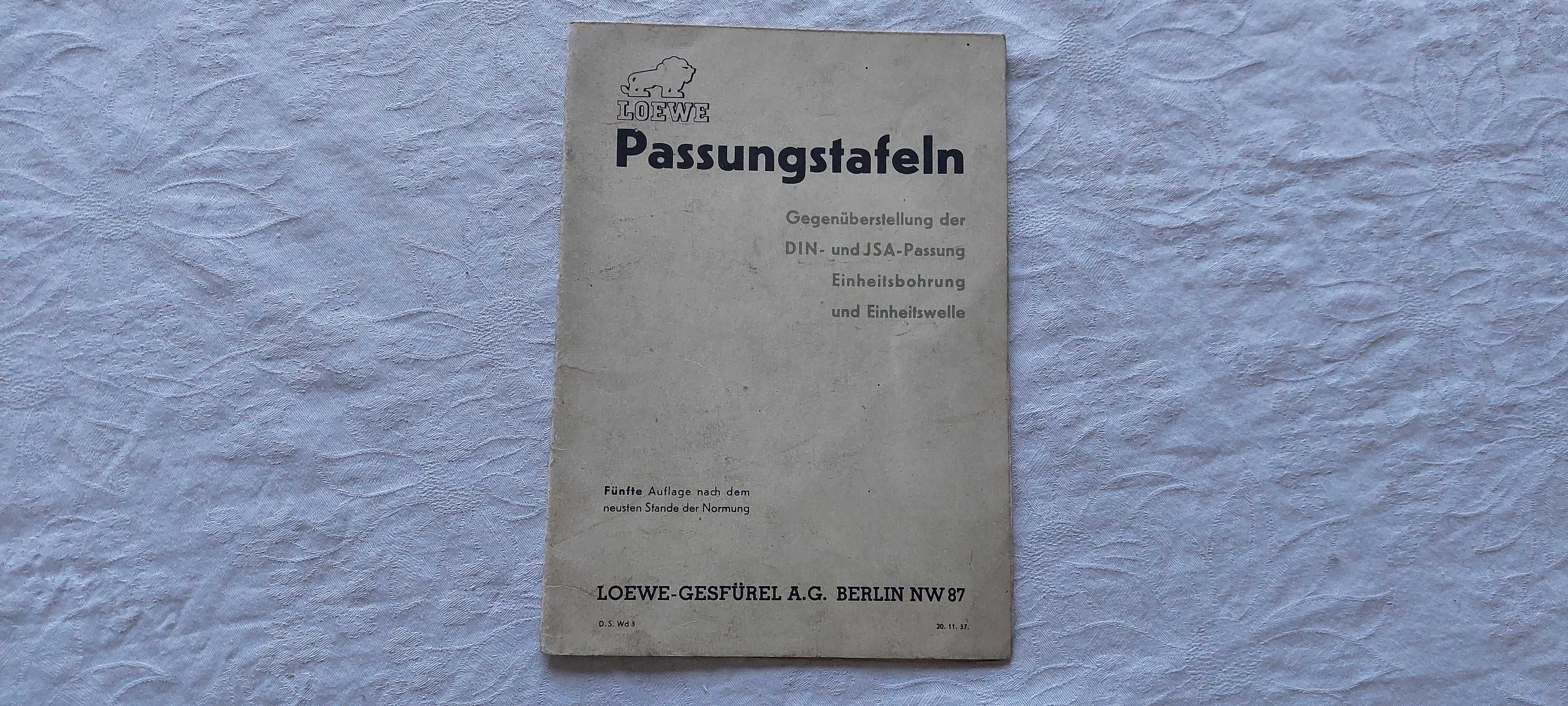 Tabela pasowań otworów i wałków Berlin 1937 r.