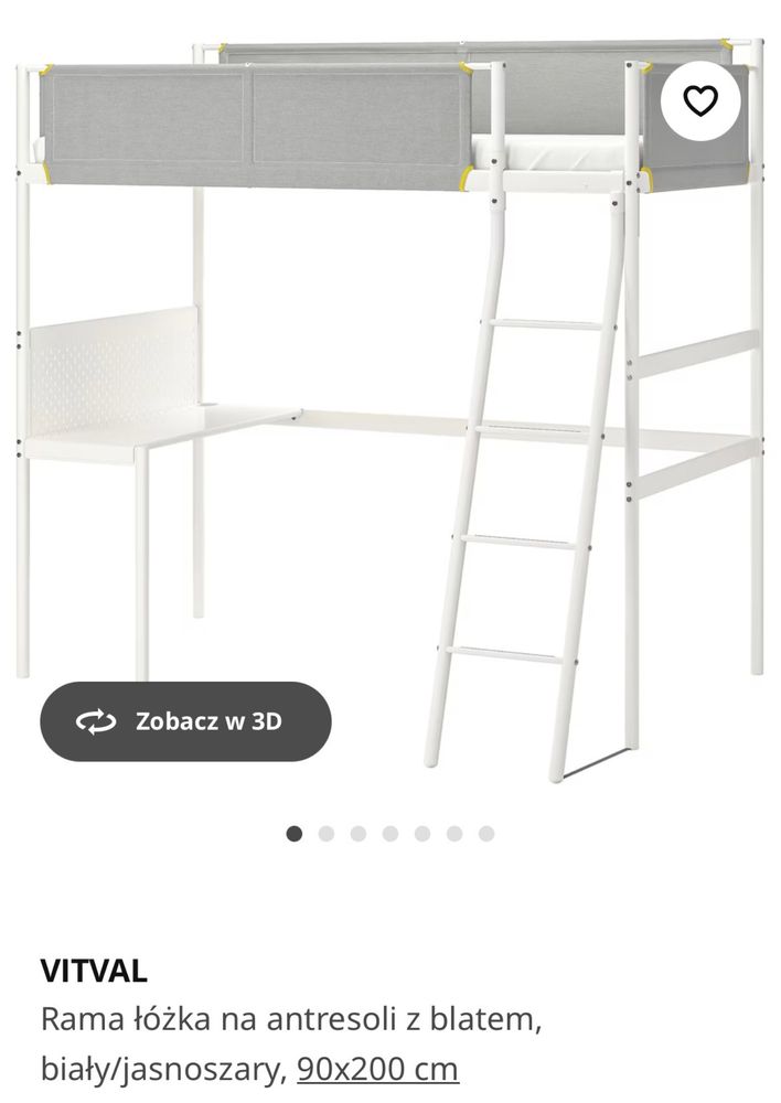 Łóżko piętrowe Ikea Vitval