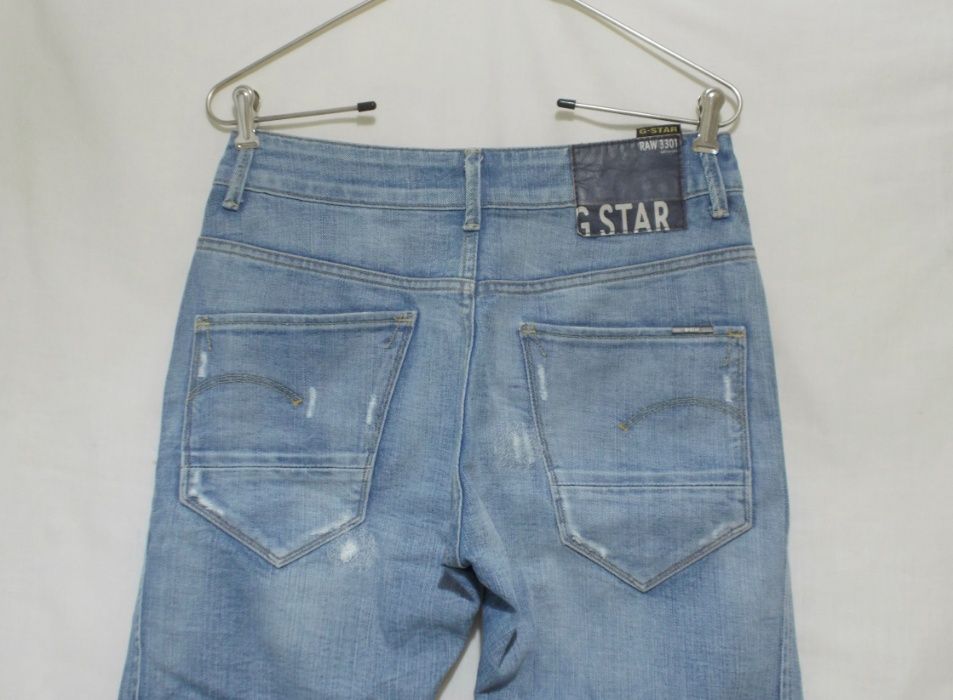 Новые джинсы голубые штопаные W27 L32 *G-Star* Ark loose tapered