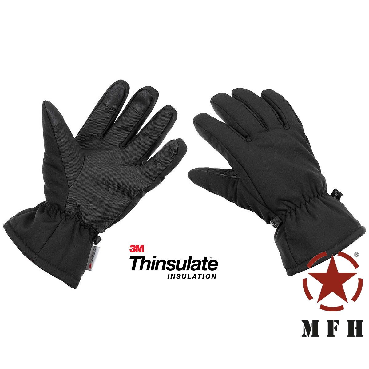 rękawice soft shell 3m thinsulate czarne s