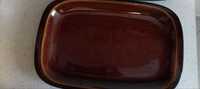 2 półmiski w kolorze brązowym porcelit Pruszków