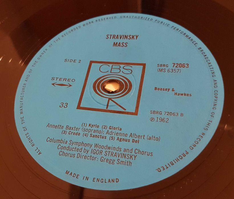 Winyl IGOR Stravinsky Mass The Flood Biblical Allegory Igor Strawiński