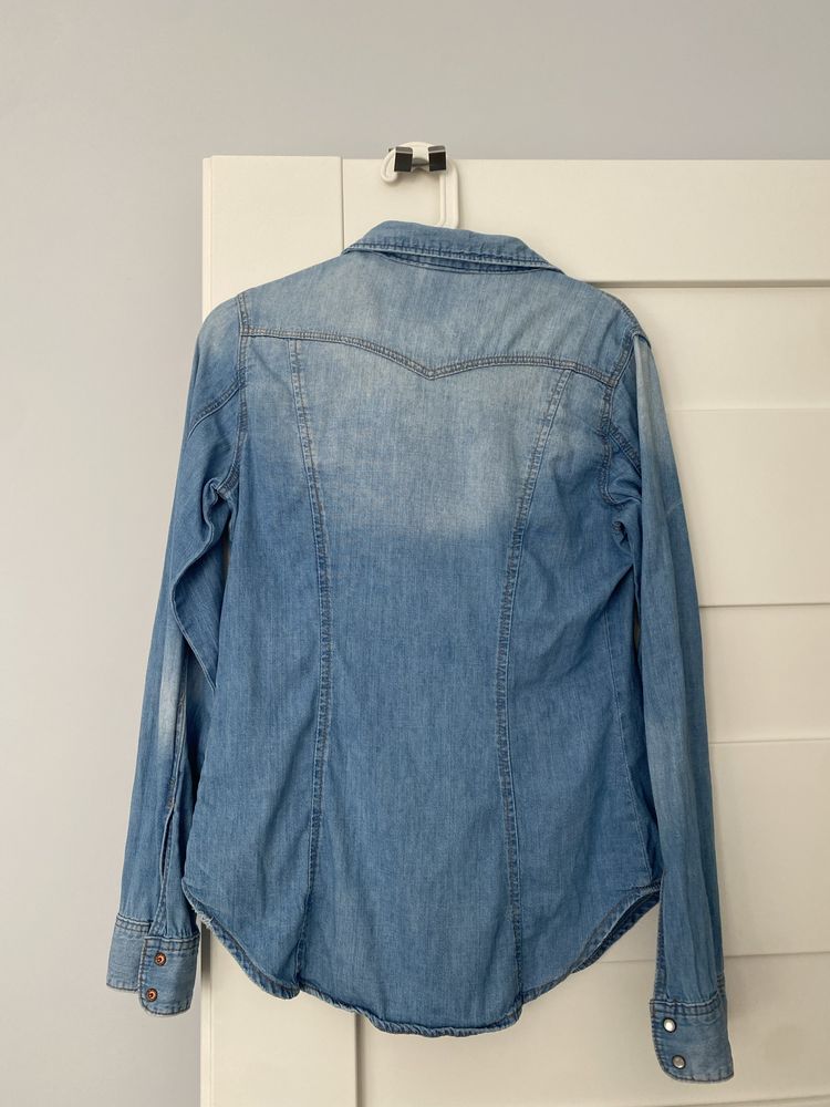 Koszula Jeansowa handm h&m dżinsowa niebieska s damska taliowana