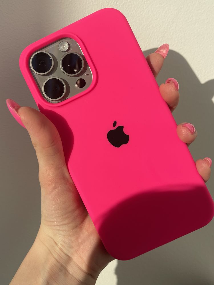 Силіконовий чохол на айфон 15 Про Макс рожевий