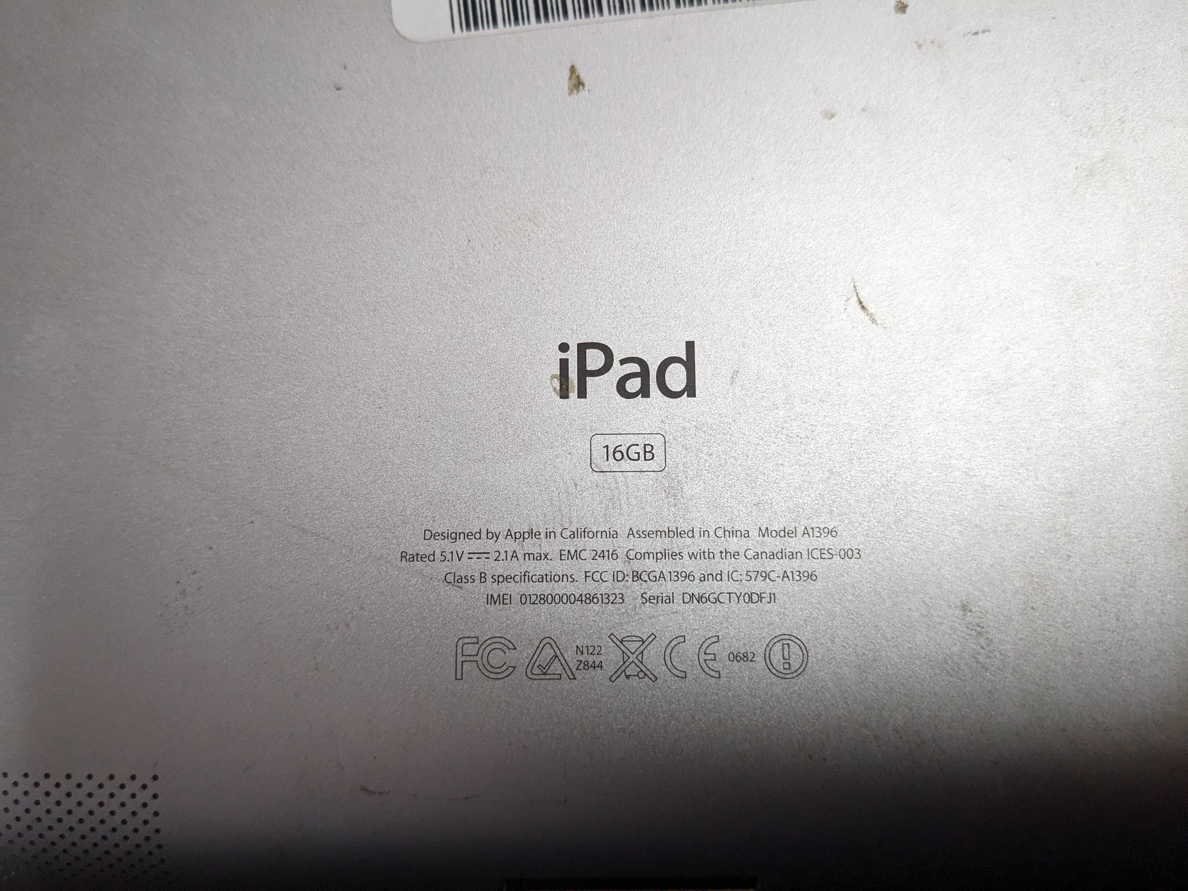 Продам Apple iPad 2 16GB, 3G (A1369) на запчастини або під відновлення