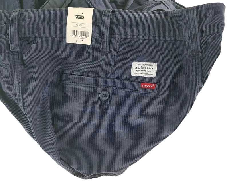 Męskie sztruksy Levi's - XX Chino szaro-nieb. nowe oryg. Levis W30/L34